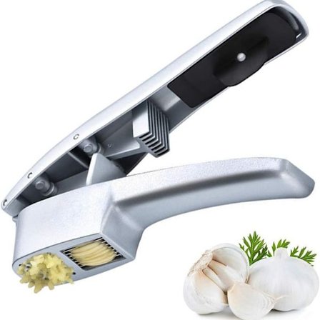 Hvitløkspresse, 2 i 1 hvitløkshakker og hvitløksskiver, 7,47x1,57