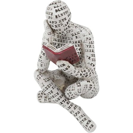 Resin Læsende Kvinde Figur Håndlavet Abstrakt Tænkende Skulptur Innovativ Dame Læser Pulp Støbehylde Ornamenter til Boligindretning(A)