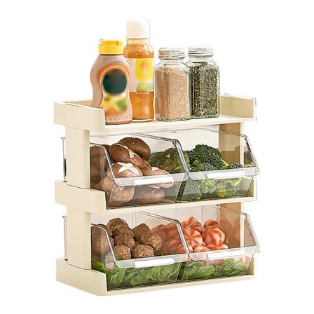 Køkken Grøntsagsopbevaring Flere lag Krydderi Opbevaring Hylde til færdiglavet Hotpot Mad 3 lag