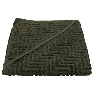 Filibabba Dark Green Zig Zag Hooded Towel One Size - Textile - One size - Green