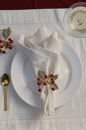 Jotex - Serviettenring Im 2er-pack Gold/Rot - NATALIE - Kaufe Küchenutensilien bei Jotex