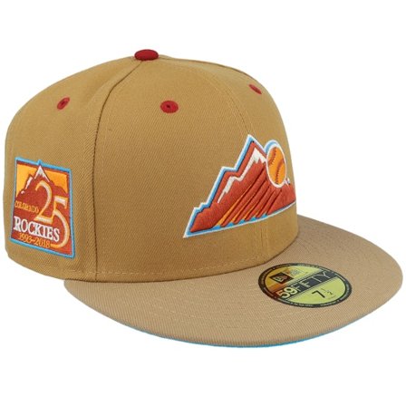 New Era - MLB Beige fitted Czapka Z Daszkiem - Colorado Rockies Shoreside Dream 59FIFTY Wheat/Khaki Fitted @ Hatstore