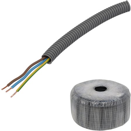 Pipelife EQ PowerFlex Kabel forhåndslagt, brannklasse D 16 mm x 100 m, 3G 2,5 mm², Stikkontakter & kabler