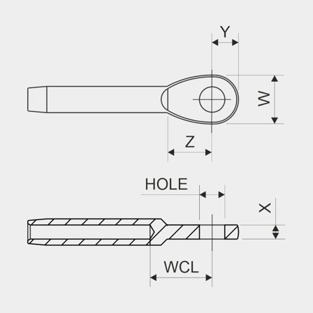 Seldén TERM. EYE WIRE 14 Hole ø23 (308-376)