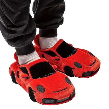 Vintertøfler i bilform med skridsikker gummisål, varme og hyggelige sko