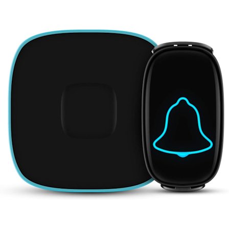 Trådløs dørklokke, (Svart) Vanntett dørklokke, Enkel installasjon, Op