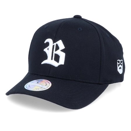 Bearded Man - Old English B Black 110 Adjustable Adjustable Black Cap - @ Hatstore