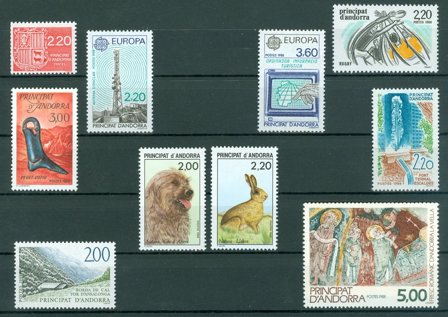 Fransk Andorra - Årgang 1988 - Postfrisk - YT 366-375