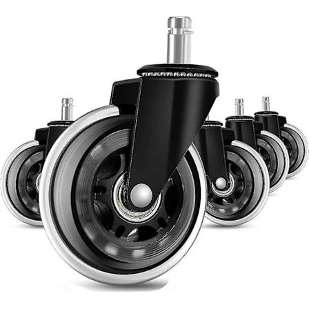 Sæt med 5 Kontorstolshjul, Hårdgulvs Hjul, Rollerblade Stil Gummiudskiftningshjul, Nemt Glide Kontorstolshjul, Til De Fleste Drejelige