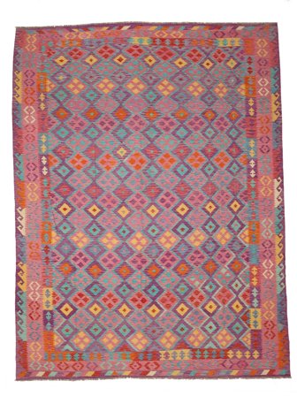 Tapis D'orient Kilim Afghan Old Style 311X392 Rouge Foncé/Rouge Grand (Laine, Afghanistan)