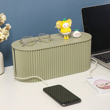 Stor Kabelorganiseringsboks Slitesterk ABS Isolert Ledningshåndtering for PC TV Apparater Grå Grønn