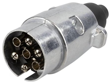 CJ 547189 Tilhengerkontakt 7-polet, metall, 100x60 mm, Verksted & bil