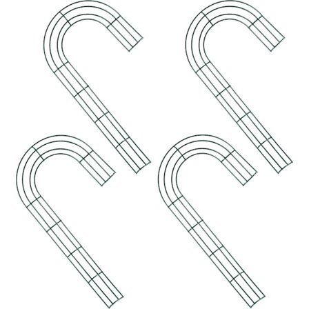 4 stk. 12 tommer Formet Trådkransramme Metal Blomsterkransramme