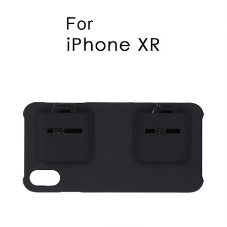 2-i-1 bærbar integrert mobiltelefondeksel skallspillhåndtak-knapp for iPhone XR