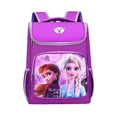 Spider-Man Frozen Ryggsäck Barn Pojkar Flickor Junior Stor Kapacitet Skolbokväska Resa Student Axelväska Present (Frozen Lila)