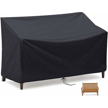 Passer for 2/3/4-seters sofatrekk, vanntett, vindtett og rivebestandig 210D Oxford-stoff Anti-UV for utendørs terrassesofa, svart (2-seters)