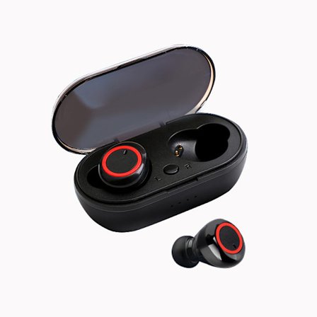 Y50 Bluetooth Headset TWS2 Sports Outdoor Wireless Headset 5.0 med Laddningsbox Touch Headset (1 Styck Svart Röd)