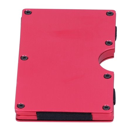 Fashion Slim Money Clip Business Card Holder Rostfritt Stål Kortlåda Herr Plånbok Present (Röd x 11#)