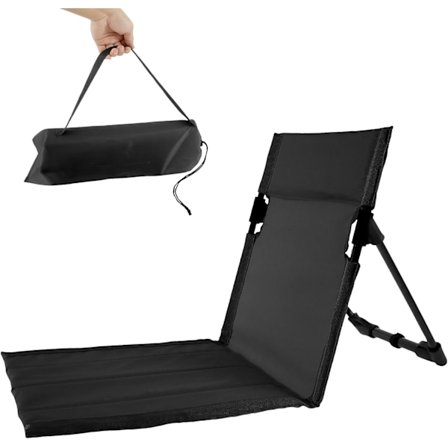 Sammenleggbar strandstol, 2024 Ny campingstol utendørs, bærbar sammenleggbar campingstol med oppbevaringspose (svart)