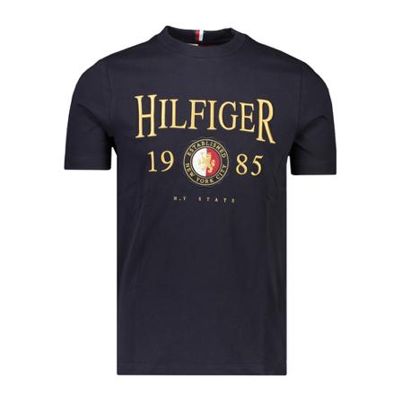 Tommy Hilfiger T-shirt , Blauw , Heren , Maat: M