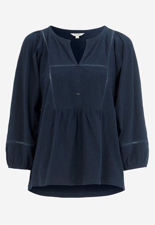 Cellbes of Sweden - Trikåtopp med boho stil - marin - för damer - 46/48