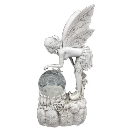 Fairy Angel Statue med solcelledrevet led lys Vandtæt udendørs haveindretning