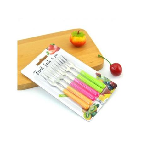 6st Fruktgafflar I Rostfritt Stål Söt Matval Salladstårta