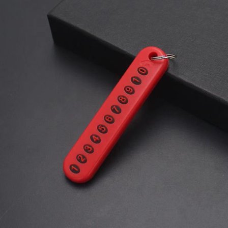 Anti-Lost Car Key Pendant Split Rings Nyckelring Telefonnummer Bil