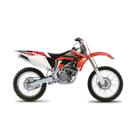Kit Adesivi Completo Blackbird Dream 4 con Coprisella Rosso-Bianco-Nero - Honda CRF 450R 2002-2004