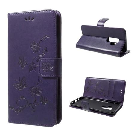 Samsung Galaxy S9 Plus perhoskukka suojakotelo - Tummanvioletti Purple