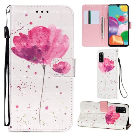 Lompakkokotelo Samsung Galaxy A02s - Vaaleanpunainen Kukka