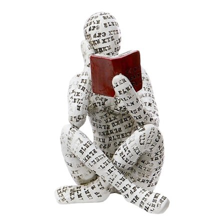 Läsande Kvinna Figurin Abstrakt Staty för Bokhylla Dekor Födelsedagspresent