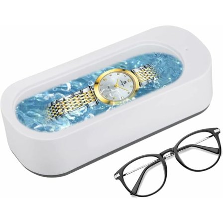 Rengøringsmaskine til briller, smykker, ringe, øreringe, halskæder, ure, briller, metaldele, proteser (uden batteri)