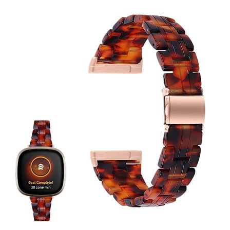 Fitbit Sense / Versa 3 resin watch band - Tortoise Shell