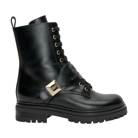 Elisabetta Franchi, Combat Boots With Stud Czarny, Kobieta, Rozmiar: 40 EU