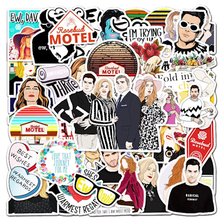 50 st Schitt's Creek TV-serieklistermärken Johnny Moira David Alexis Rose Graffiti