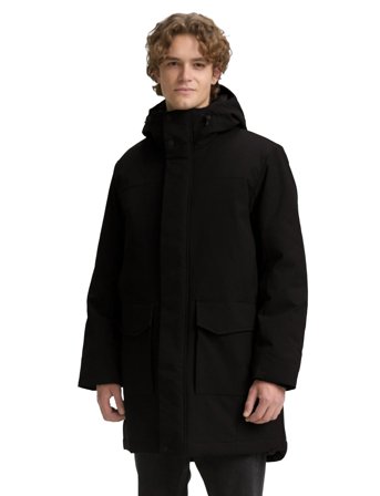 Tom Tailor Tech Hooded Parka - Black - L