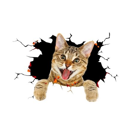 Kreativ katt hund toalett badkar kylskåp väggdekal vardagsrum