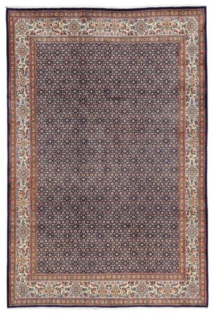 Handgeknüpft Moud 200X300 Wollteppich Braun/Dunkelrot