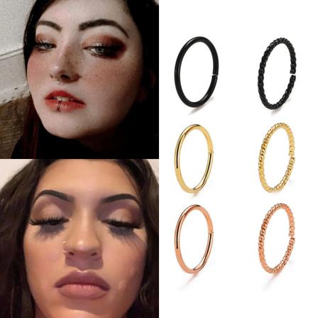 6 St Pack Mix Näsring Fake Öronpiercingar