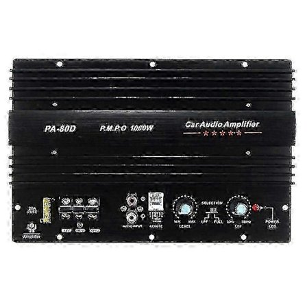 12V 1000W Bil Ljudförstärkare Förstärkarkort Kraftfull Subwoofer Basförstärkare PA-80D