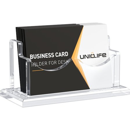 1 stk. Akryl Visitkortsholder til Skrivebord 1 Rum Klar Horisontal Visitkort Displaystativ, 60 Kort Kapacitet