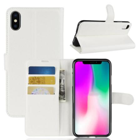 Iphone Xr - Litchi Plånboksfodral - Vit White Vit