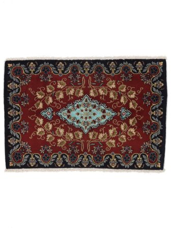 66X100 Tapete Oriental Kashan Preto/Castanho (Lã, Pérsia/Irão)