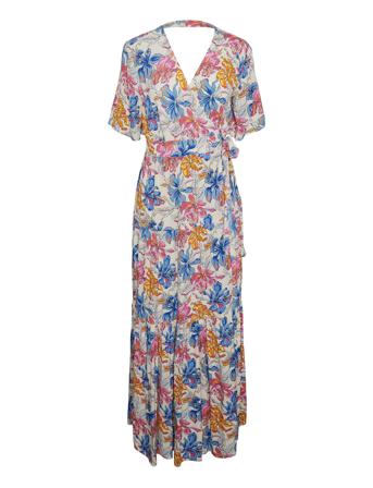 Yassidsel 2/4 Wrap Long Dress S. Open B. Maxikjole Festkjole Multi/mønstret YAS