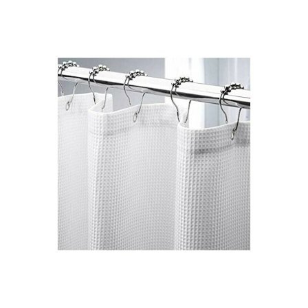 180 x 210 cm Extra Lång Våfflad Duschdraperi, Duschdraperi i Tjockt Tyg med Hotellkvalitet Våfflad Väv Badrumsduschdraperier