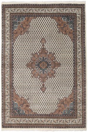 Noué À La Main Mir Indo Tapis 166X230 De Laine Marron/Beige