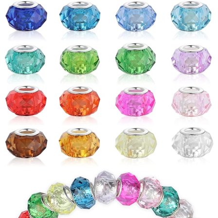 100 stk 14x9mm glassperler store hull glassperler Mix farge messing kjerne Europeisk stil mellomperler Fargerike perler Strass Craft perler for 