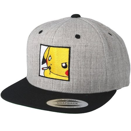BOOM - Grey snapback Czapka Z Daszkiem - Poke Smoke Grey/Black Snapback @ Hatstore