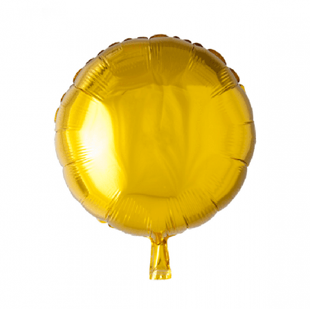 Folieballong rund guld - 46 cm - Kalaslagret.se